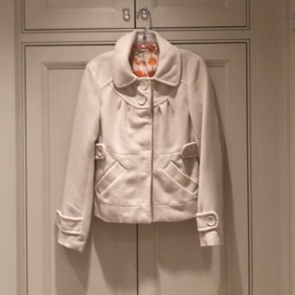 White wool short dress coat size 0 from Nordstrom